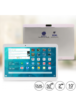 BSNL B43, Tablet 10 Inch, Android 4.4, 32GB, Wi-Fi, 3G, Bluetooth, Dual Core, Dual Camera, Silver